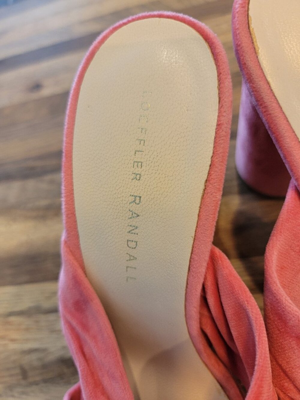 Loeffler Randall Pink Coco Knotted Velvet Heels/Mule Sandal - Picture 12 of 15